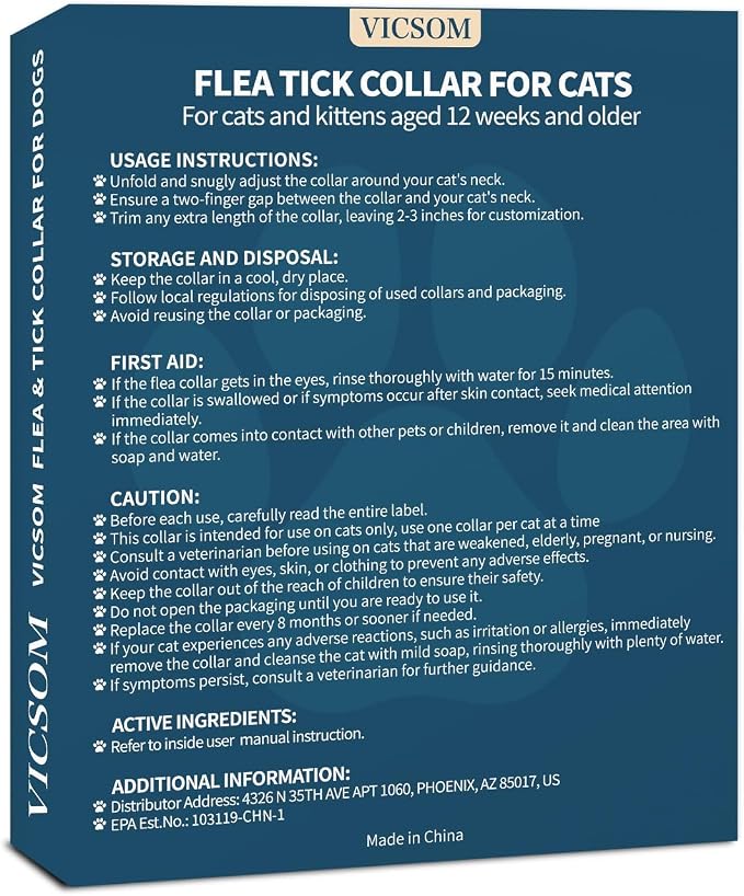 VICSOM 4 Pack Flea and Tick Collar - Image 8