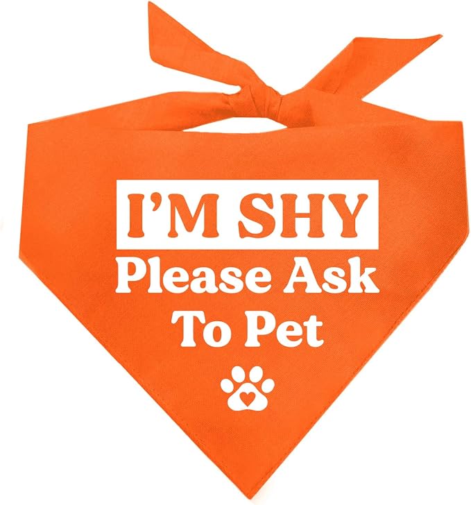 I'm Shy Please Ask to Pet Dog Bandana by TeesTails