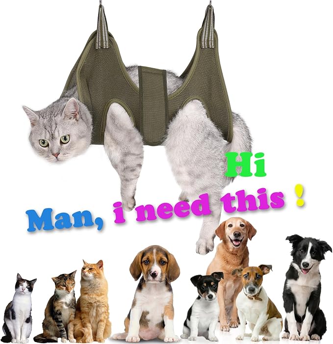 Cat Grooming Hammock Harness for Small Dogs, Pet Hammock Restraint Bag - Image 6