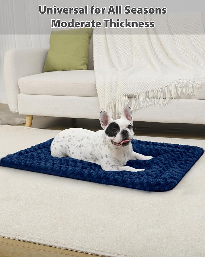 Washable Dog Bed Mat Dog Crate Pad Soft Fluffy Pet Kennel Beds Dog Sleeping - Image 3