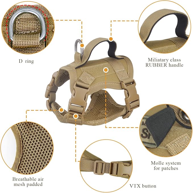 Tactical Cat Harness for Walking Escape Proof, Soft Mesh Adjustable Pet Vest - Image 6