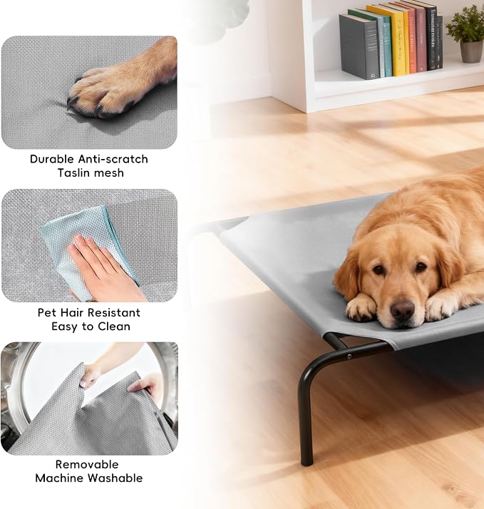 Elevated Dog Bed for Large Dogs, Raised Dog Cots, Indoor & Outdoor Cooling - Image 3