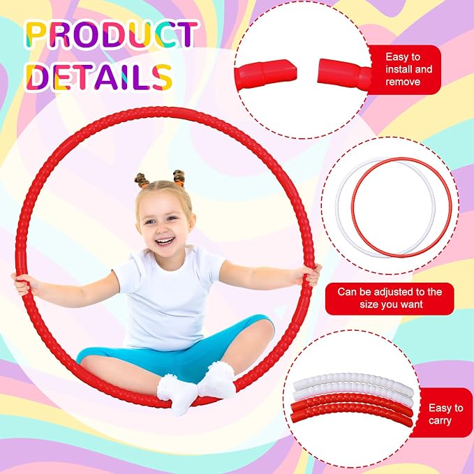 6 Pcs Exercise Hoop Detachable Fitness Rings Adjustable Plastic Toy Fitness - Image 3