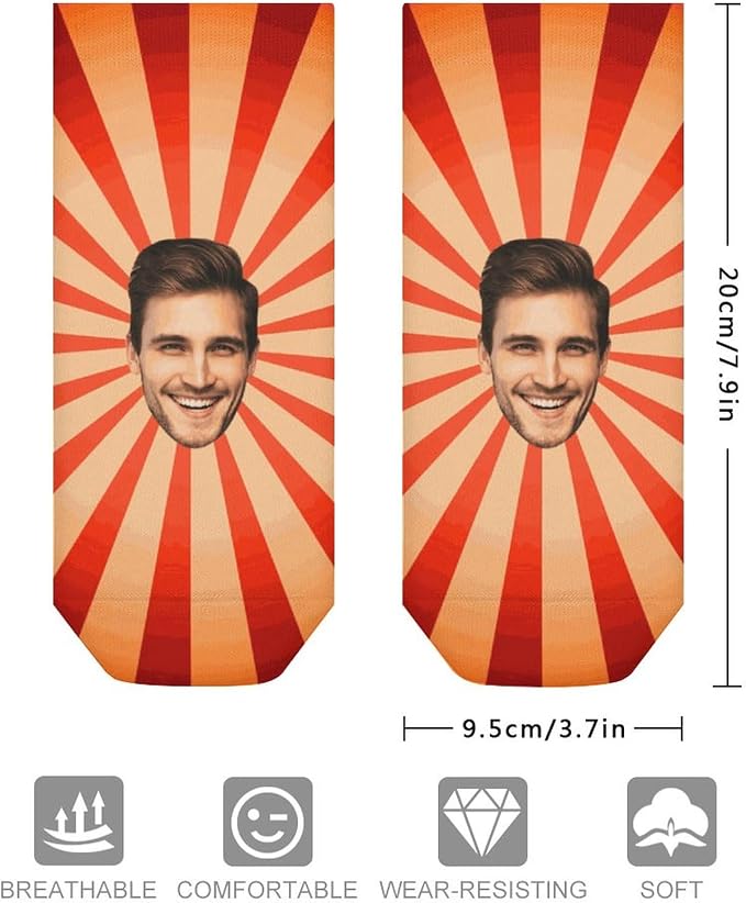 Personalized Ankle Socks with Face Custom Photo Socks Low Cut Ankle Socks - Image 2