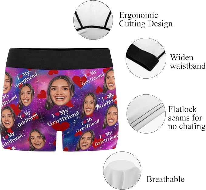 M YESCUSTOM Custom Faces Funny Short Briefs Gift - Image 5