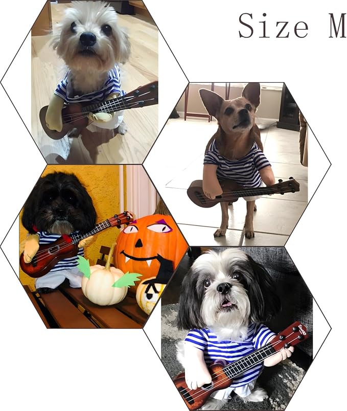 NACOCO Pet Guitar Costume Dog Costumes Cat Halloween Christmas Cosplay Party - Image 6