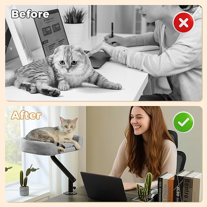 PAWZ Road Cat Desk Bed for Indoor Cats, Cat Bed for Desk Supports Up to 50 lbs - Image 3