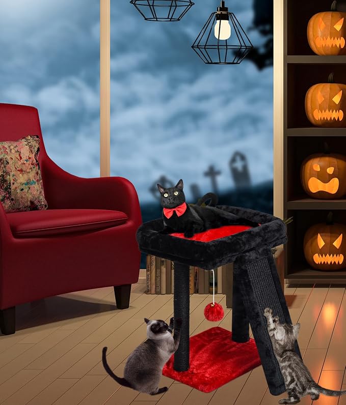 SYANDLVY Small Gothic Cat Tree for Indoor Cats, Scratching Board - Image 7