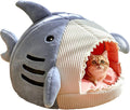 QWINEE Cat Mat Shark-Shaped Kennel Kitten Bed Hideout House Warm Soft by QWINEE