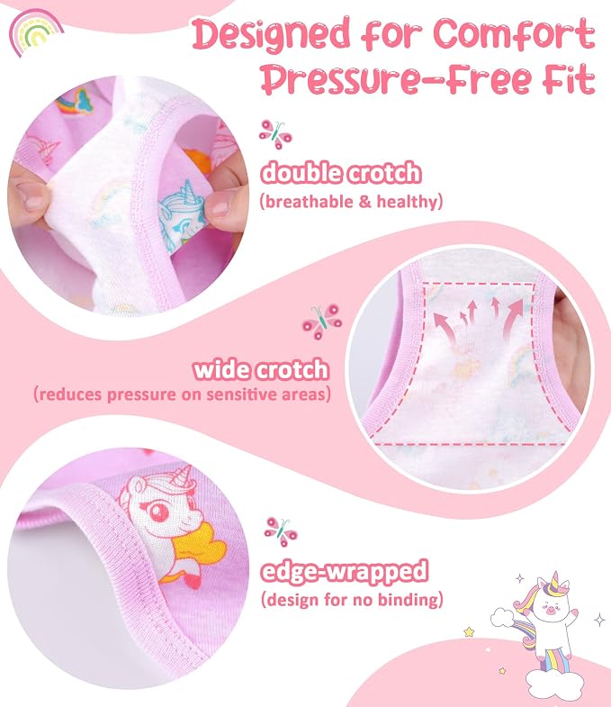 Girls and Toddlers 100% Cotton Underwear Tagless Soft Panties Size 2-3T - Image 4