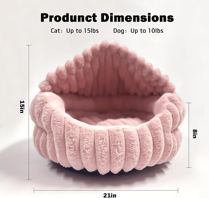 Hooded Cat Beds for Indoor Cats，Cozy Dog Cave Bed, Cozy Nook Dog Bed for Small - Image 3