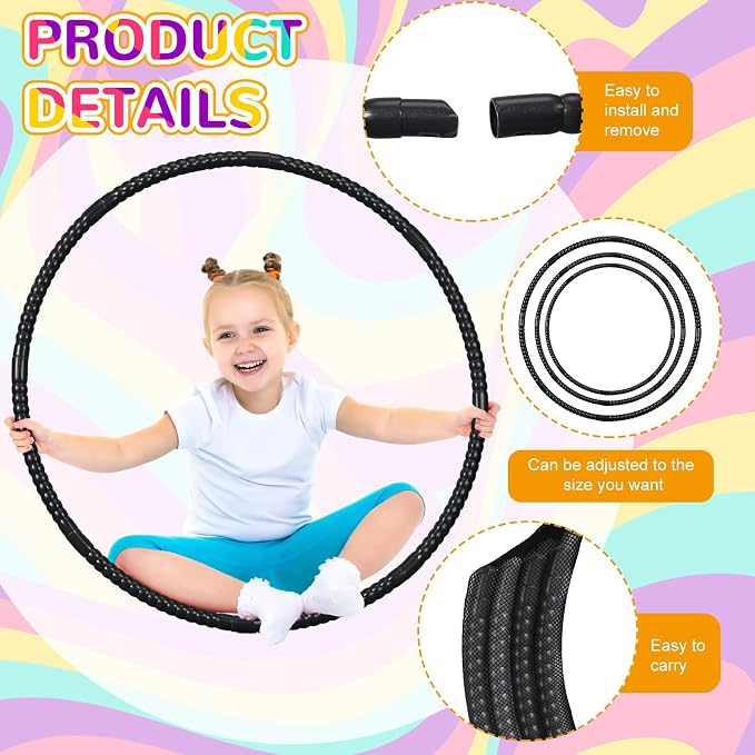 Shappy 6 Pcs Exercise Hoop Detachable Adjustable Plastic Toy Playground Toys - Image 2