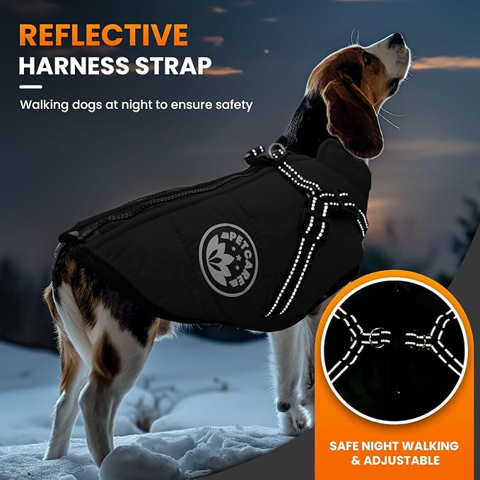 PETCARE Winter Dog Coat with Harness Built in Waterproof Dog Jackets Warm Pet - Image 3