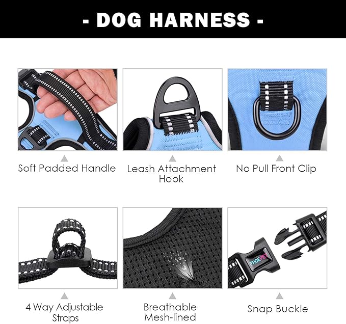 PHOEPET No Pull Dog Harness 3M Reflective Adjustable Vest - Image 4
