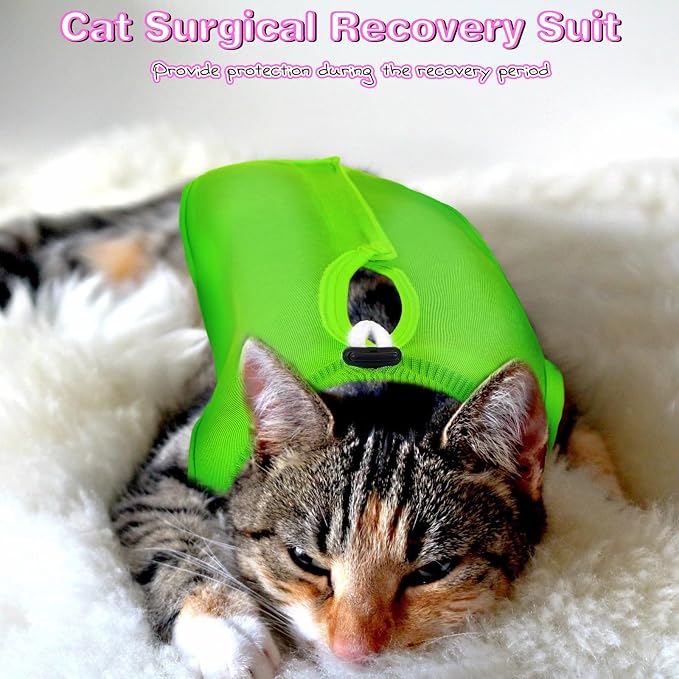 Nuanchu 3 Pieces Cat Recovery Suit Kitten Recovery Suit E-Collar Alternative - Image 4