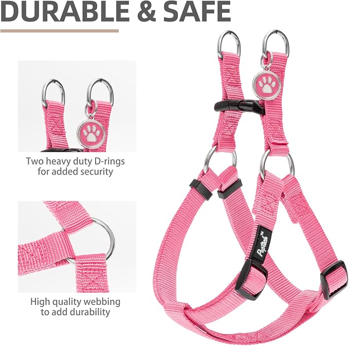 PUPTECK No Pull Dog Harness Soft Adjustable Basic Nylon Step in Puppy Vest - Image 2