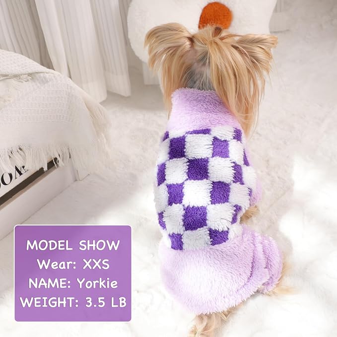 Sebaoyu Turtleneck Dog Pajamas for Small Dogs, Fleece Sweater, Winter Cute Tiny - Image 3