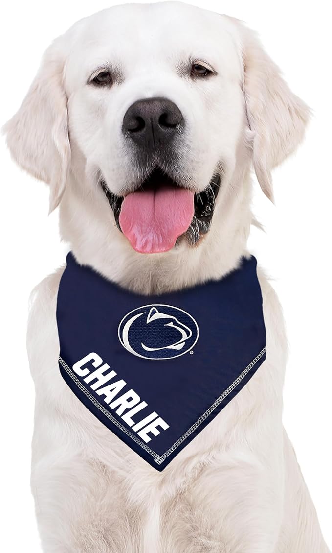Pets First NCAA Penn State Nittany Lions Personalized Tie Around Bandana - Image 3