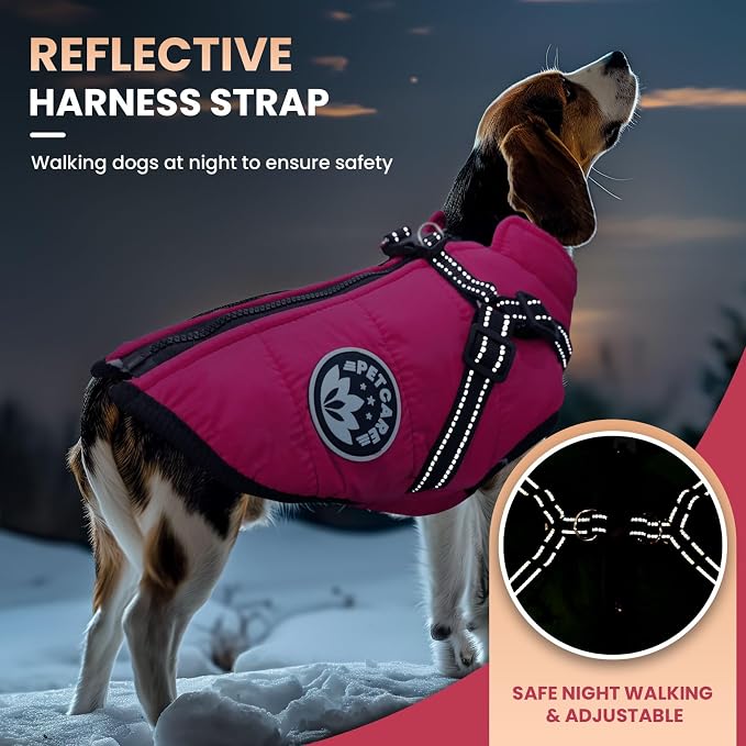 PETCARE Winter Dog Coat with Harness Built in Waterproof Dog Jackets Warm Pet - Image 3
