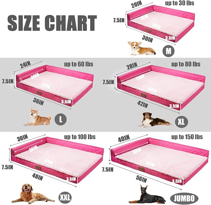 Patas Lague Orthopedic XL Dog Bed Large Sized Dog 42''X28'', Waterproof L - Image 6
