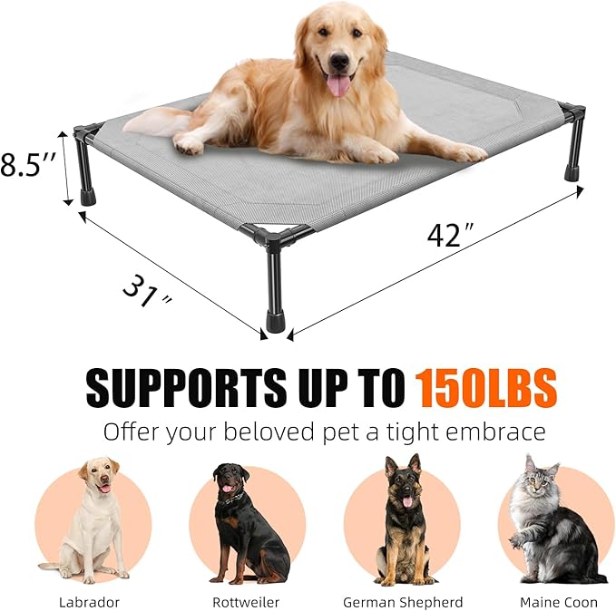 Simple Trending Raised Dog Bed for Large Dogs, Outdoor Elevated Dog Cot - Image 6