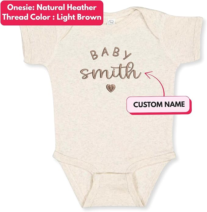COUPLEHOODIES Personalized Baby Onesie Bodysuit – Custom Embroidery Gift - Image 2