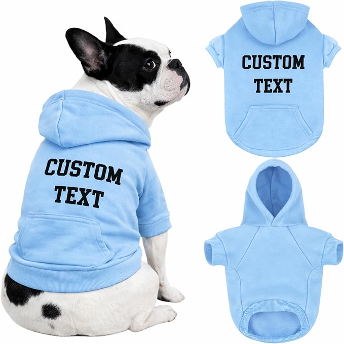 Personalized Dog Hoodie, Custom Embroidered/Printed Name Pet Hoodie, Warm by Unknown