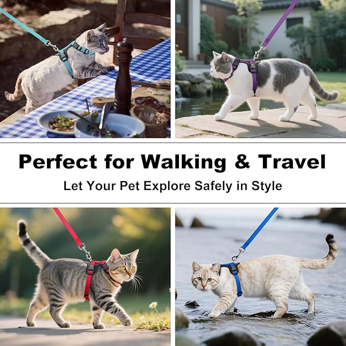 Plutus Pet Adjustable Cat Harness and Leash Set, Quick Release, Escape Proof - Image 6
