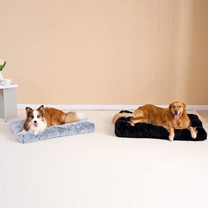 EHEYCIGA Fluffy Dog Crate Bed for Large Dogs, Plush Faux Fur Crate Pad - Image 8