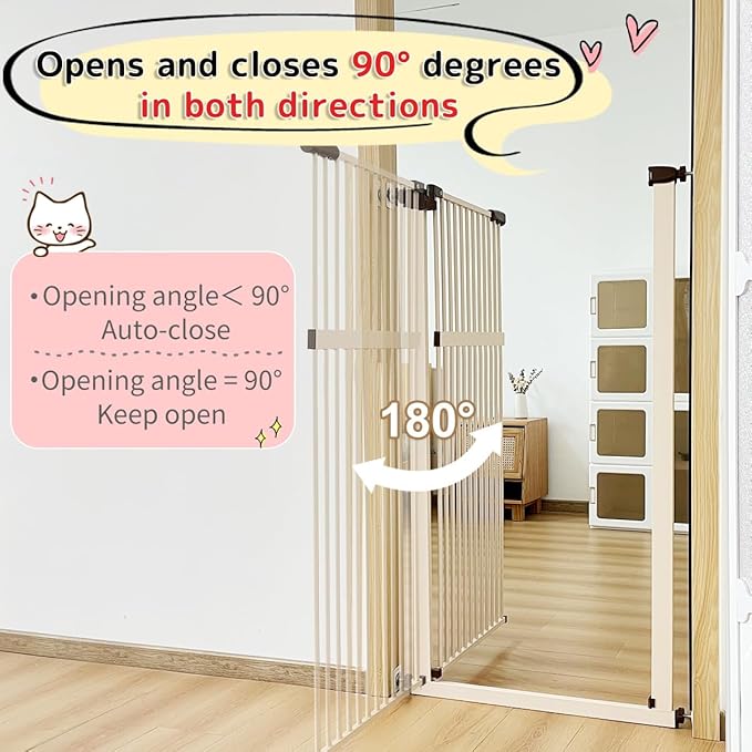Lumizone Extra Tall Pet Gate 55.12" High Pressure Mounted 34.06"-38.38" Extra - Image 7