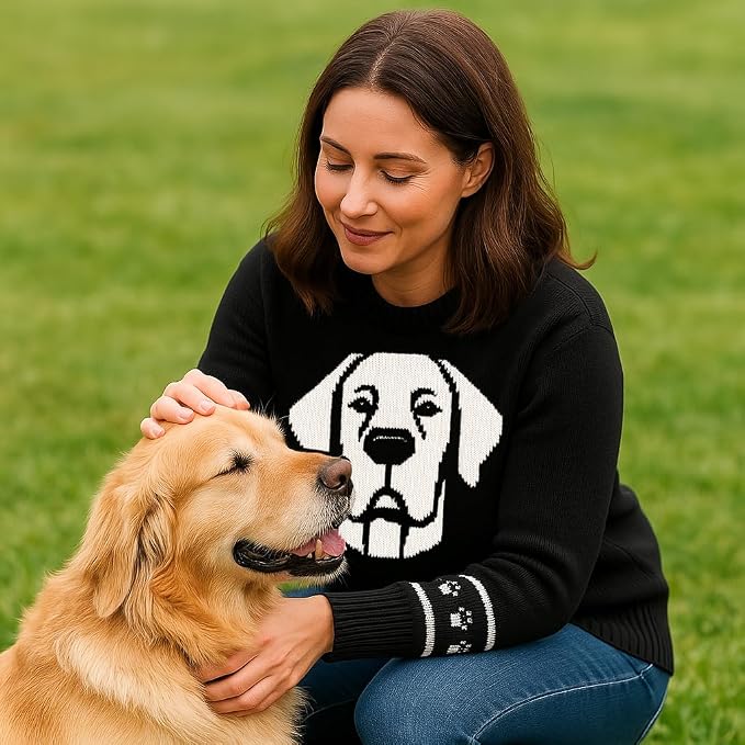 Custom Dog Knit Sweater for Women Personalized Pet Paw Print Pullover Dog Mom - Image 6