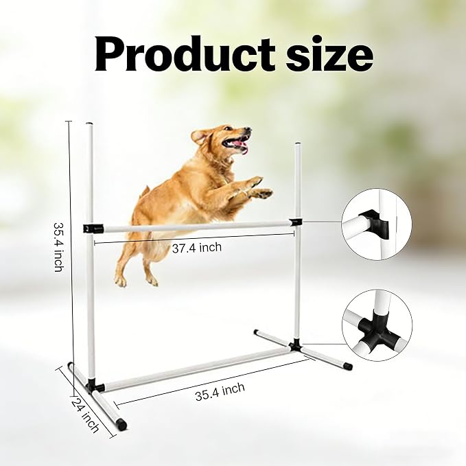 Dog Agility Equipment Set, Adjustable Jump Bars Obstacle Training Supplies PVC - Image 5