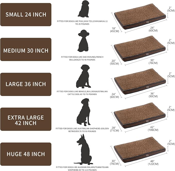 EMPSIGN Dog Bed Mat 41 Inch Reversible Warm & Cool, Washable Dog Crate Bed - Image 3