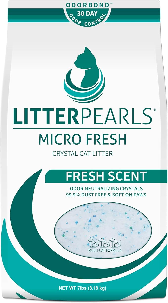 Litter Pearls Micro Fresh Scented Non-Clumping Crystal Cat Litter by LitterPearlsCatLitter