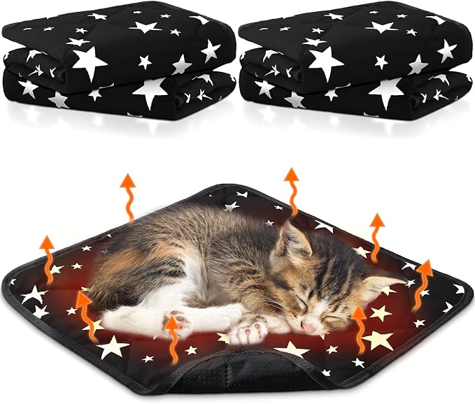 Namalu 4 Pack Self Warming Cat Bed Self Heating Cat Mat Star Pattern Soft Dog by Namalu