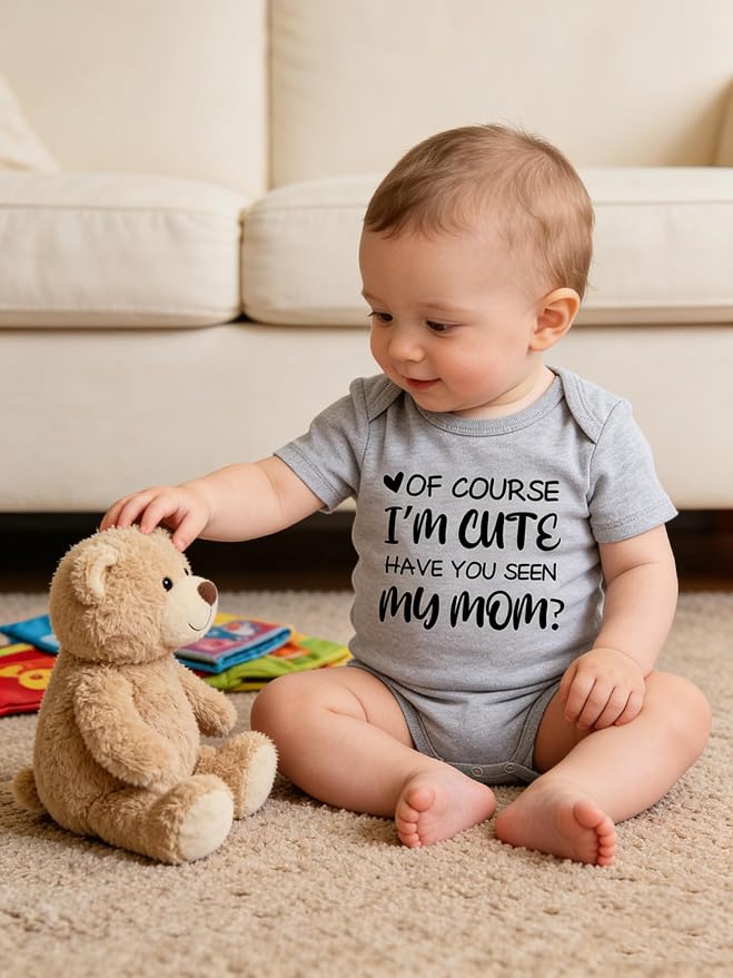 UNIFACO Unisex Baby Funny Saying Outfit Short and Long Sleeve Bodysuits Romper - Image 2