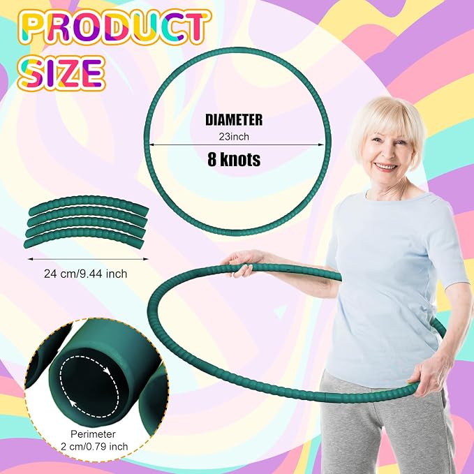 Shappy 6 Pcs Exercise Hoop Detachable Adjustable Plastic Toy Playground Toys - Image 4
