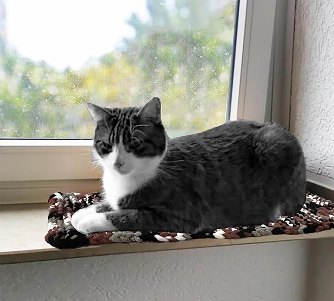 Cat Window Sill Pet Pad Perch, Knitted Windowsill Small Pet Mat Pillow Seat Bed - Image 4