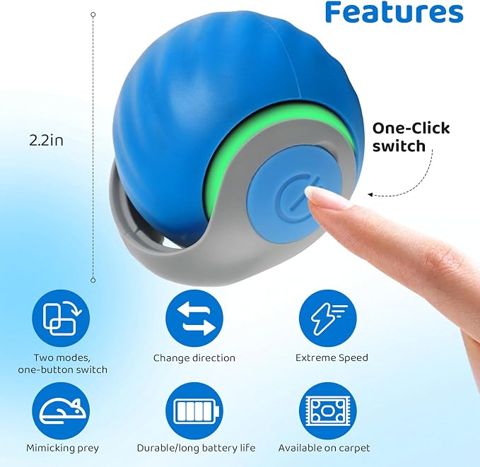 Interactive Cat Toys for Indoor Cats​​-​​Rechargeable​​ Moving ​​Cat Toy Ball​​ - Image 4