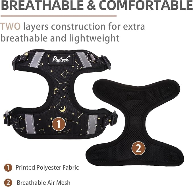 PUPTECK Dog Harness and Leash Set Medium Sized, Step in No Pull Adjustable - Image 2