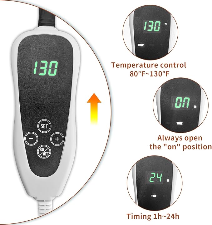 Cat Heating Pad 18x18 in with Smart Thermostat Switch and Power Line Protection - Image 4