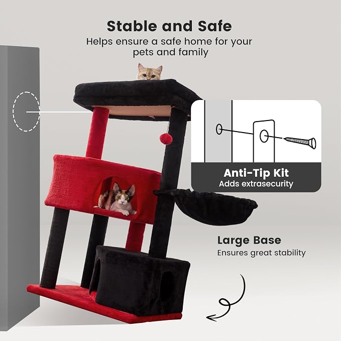 Gardner Pet 41" Tall Cat Tree for Medium-Large Cats, Heavy Duty Cat Trees Towers - Image 6