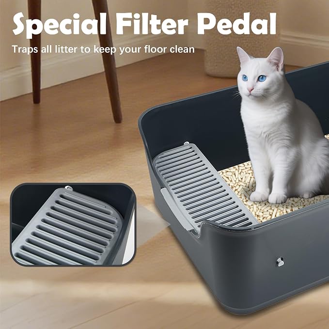 Large Cat Litter Box with High Sides, Cat Boxes - Image 3