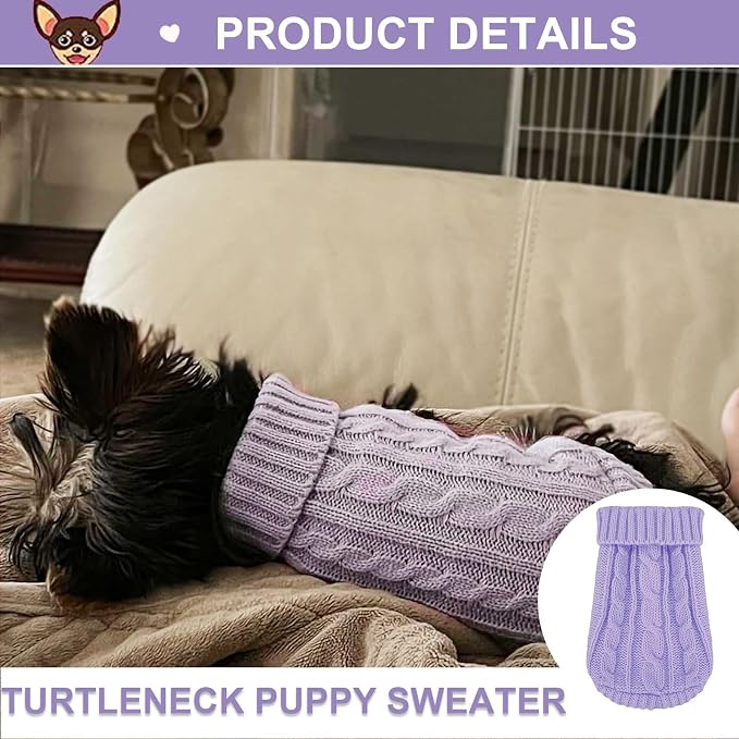 2 Pack Dog Sweaters for Small Dogs, Chihuahua Yorkie Sweater, Puppy Clothes - Image 7
