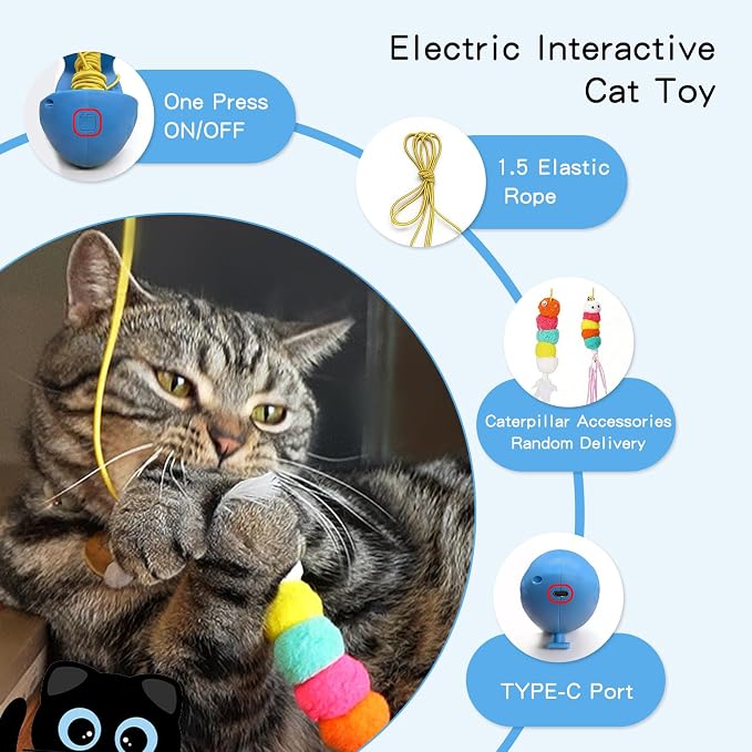 Puffluv Interactive Cat Toy for Indoor Cats, Automatic Electric Flying Bird - Image 2