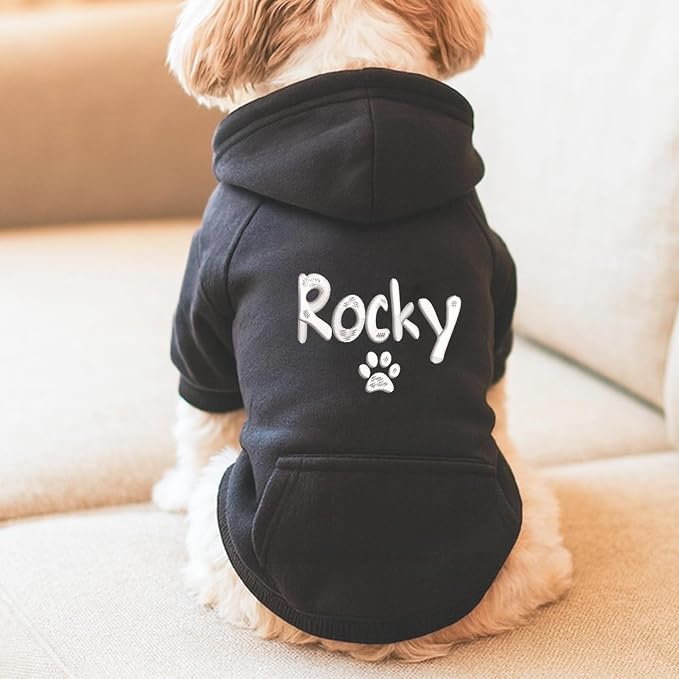 Personalized Name Dog Hoodie, Embroidered Hoodies Pets Name, Bright Puppy - Image 3