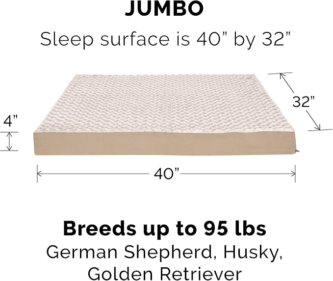 Furhaven Replacement Dog Bed Cover Ultra Plush Faux Fur & Suede Mattress - Image 3
