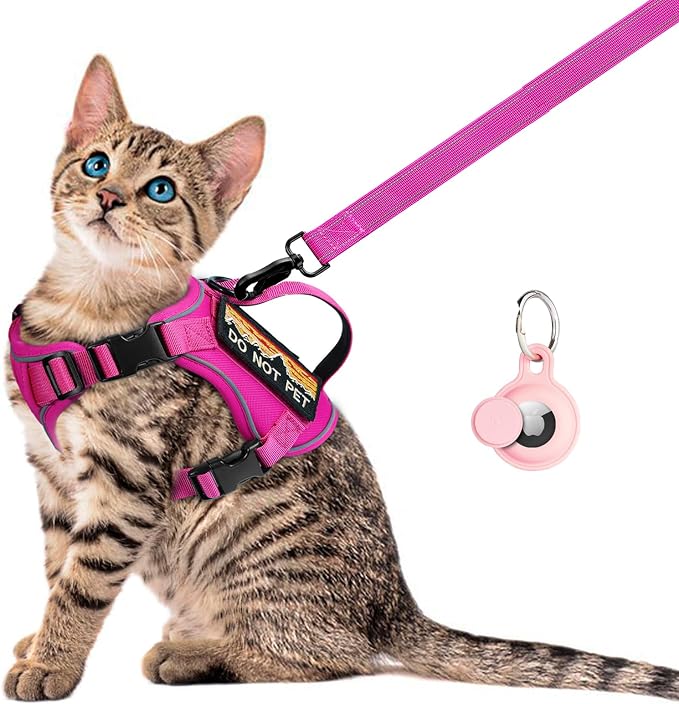 Tactical Cat Harness for Walking, Adjustable Escape Proof Pet Vest for Large Cat by nanappice