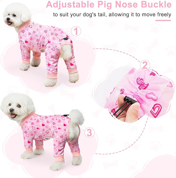 Bienbee Dog Pajamas, 4 Pack Dog Recovery Suit Shedding Suit Cute Soft Puppy - Image 4