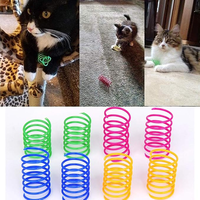 ISMARTEN Cat Spring Toy, Cat Kittens Toys Plastic Coil Spiral Springs - Image 7